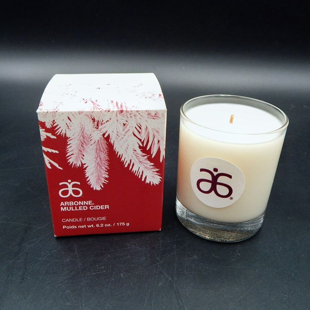 Arbonne Mulled Cider Candle 6.2oz Glass Container NIB